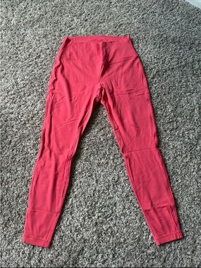 lululemon athletica Coral-Red High-Rise Leggings
